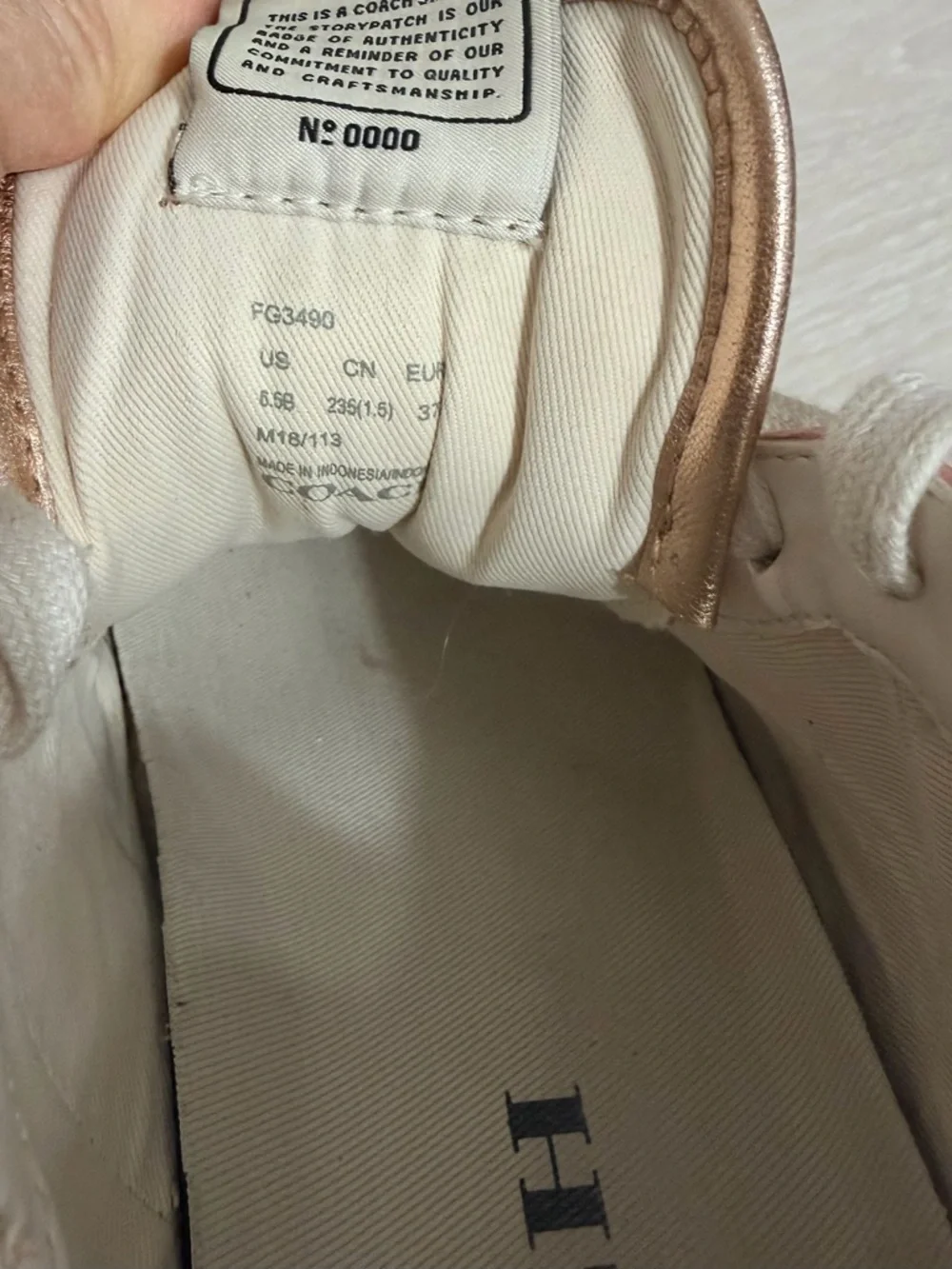 Coach Pink & Tan Signature Logo Sneakers - Picture 6 of 8
